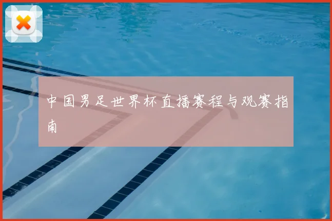中国男足世界杯直播赛程与观赛指南